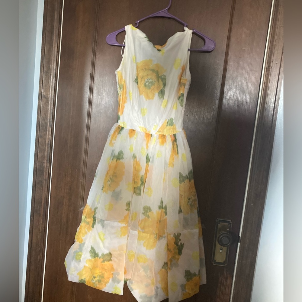 Yellow and white flower dress